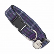 Purple Tartan Cat Collar